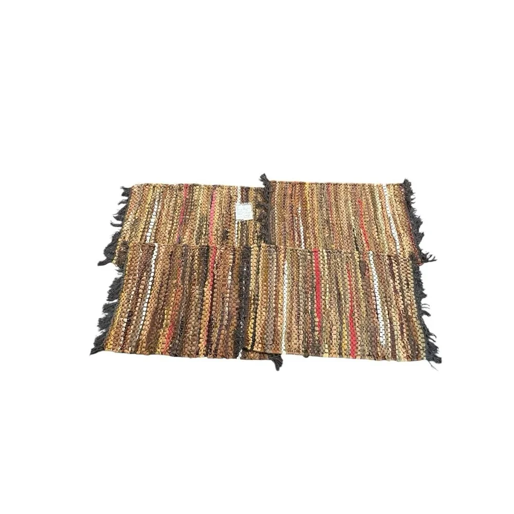 Tuscan Leather Placemats Set of 6 Heat Resistant, Waterproof, Non-Slip Boho NEW